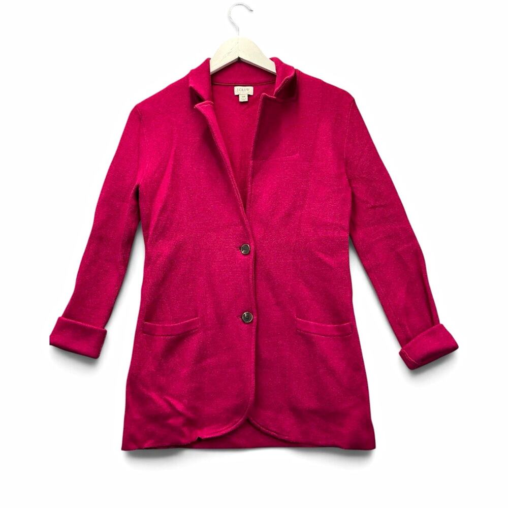 J.CREW Re-Imagined Women’s Pink Button Front Jacket w/ Pockets Long XS